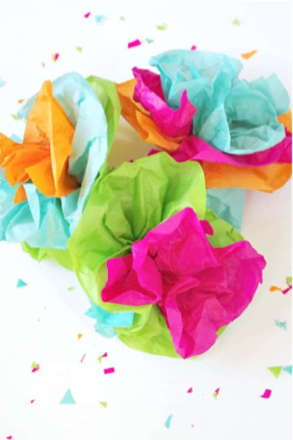 Paper Tissue Flowers With Confetti And Confetti