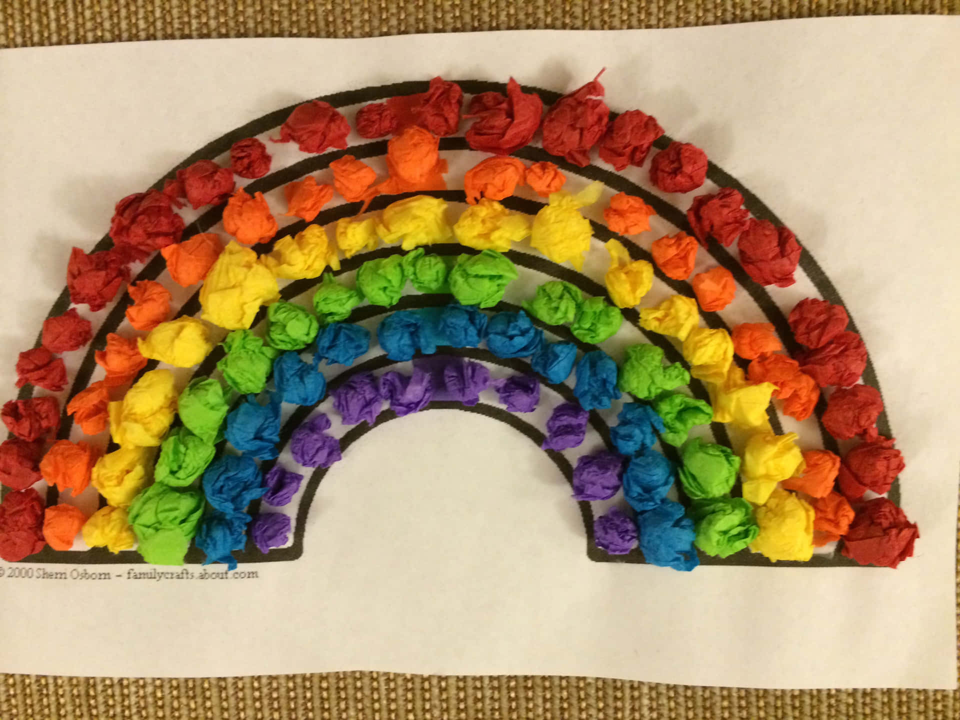 A Rainbow Made From Paper Towels