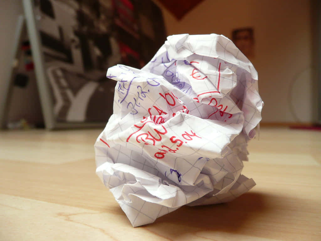 Capturing Creativity: A Photograph of A Crumpled Sheet of Paper