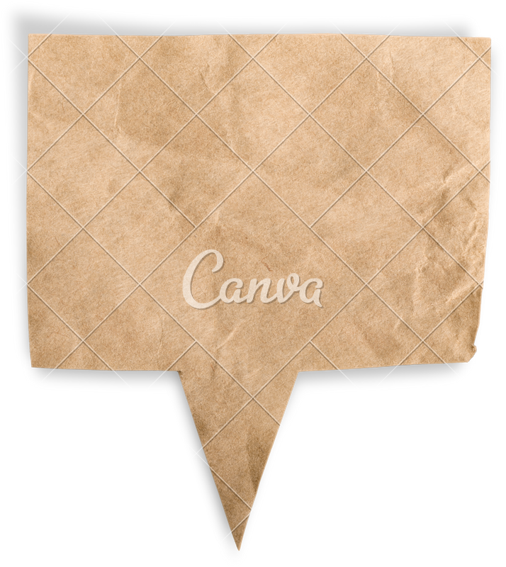 Crumpled Paper Speech Bubble Texture PNG