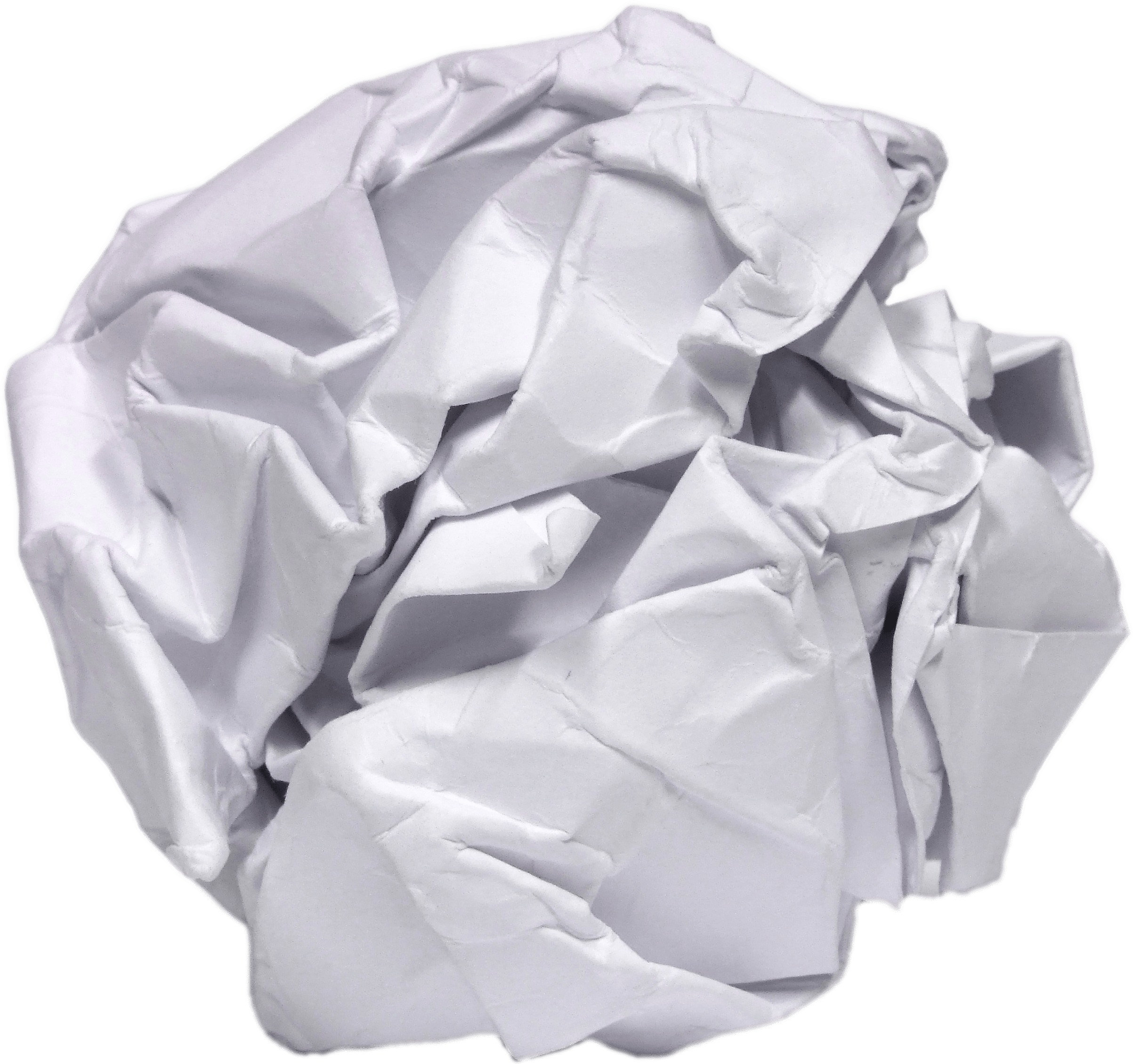 Crumpled White Paper Texture PNG