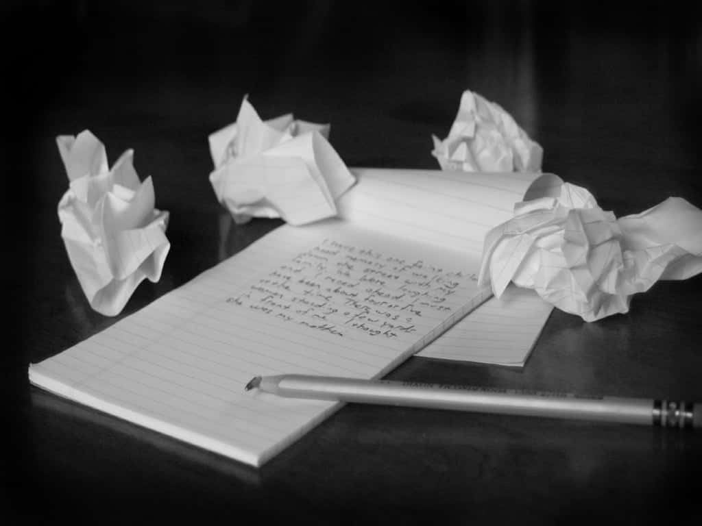 Crumpled Writing Papers Wallpaper