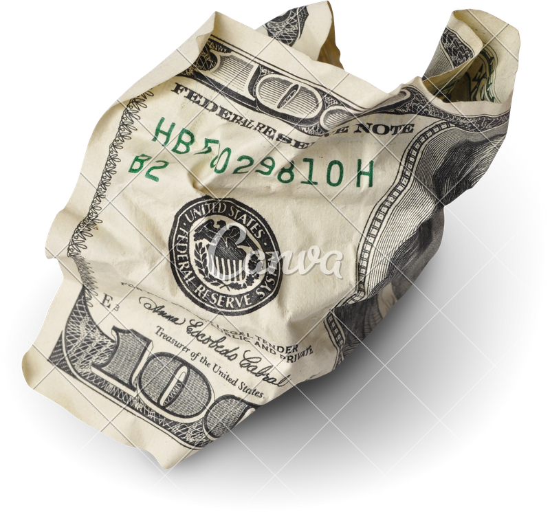 Crumpled100 Dollar Bill PNG