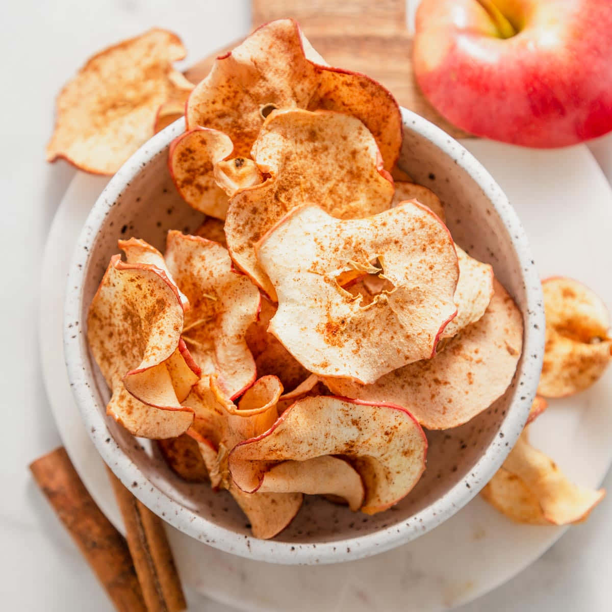 Crunchy Apple Snacks In A Bowl Wallpaper