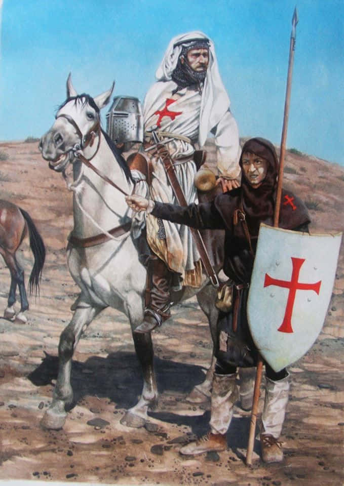Medieval Crusader with Sword and Shield