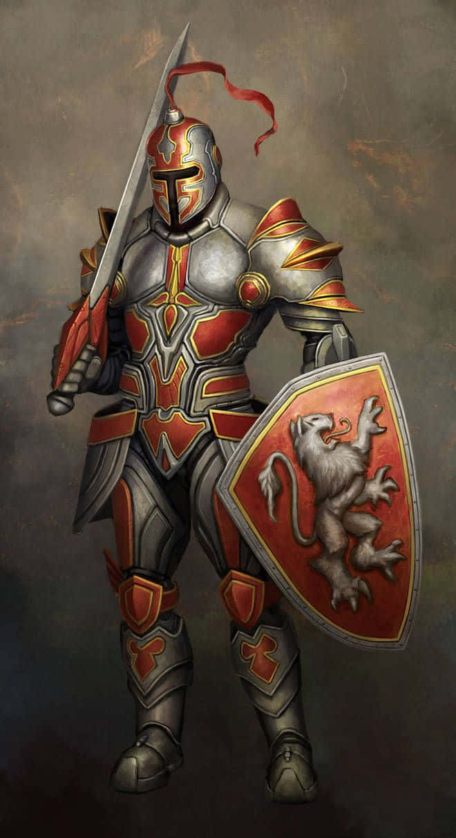 A Knighted Crusader with armor and shield prepares for battle