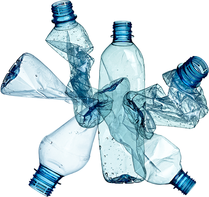 Crushed Plastic Bottles Transparent Background PNG