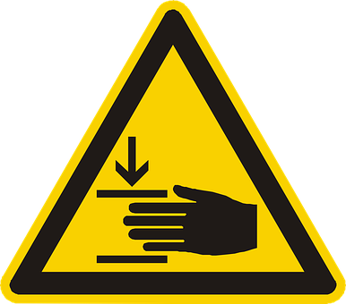 Crushing Hazard Safety Sign PNG