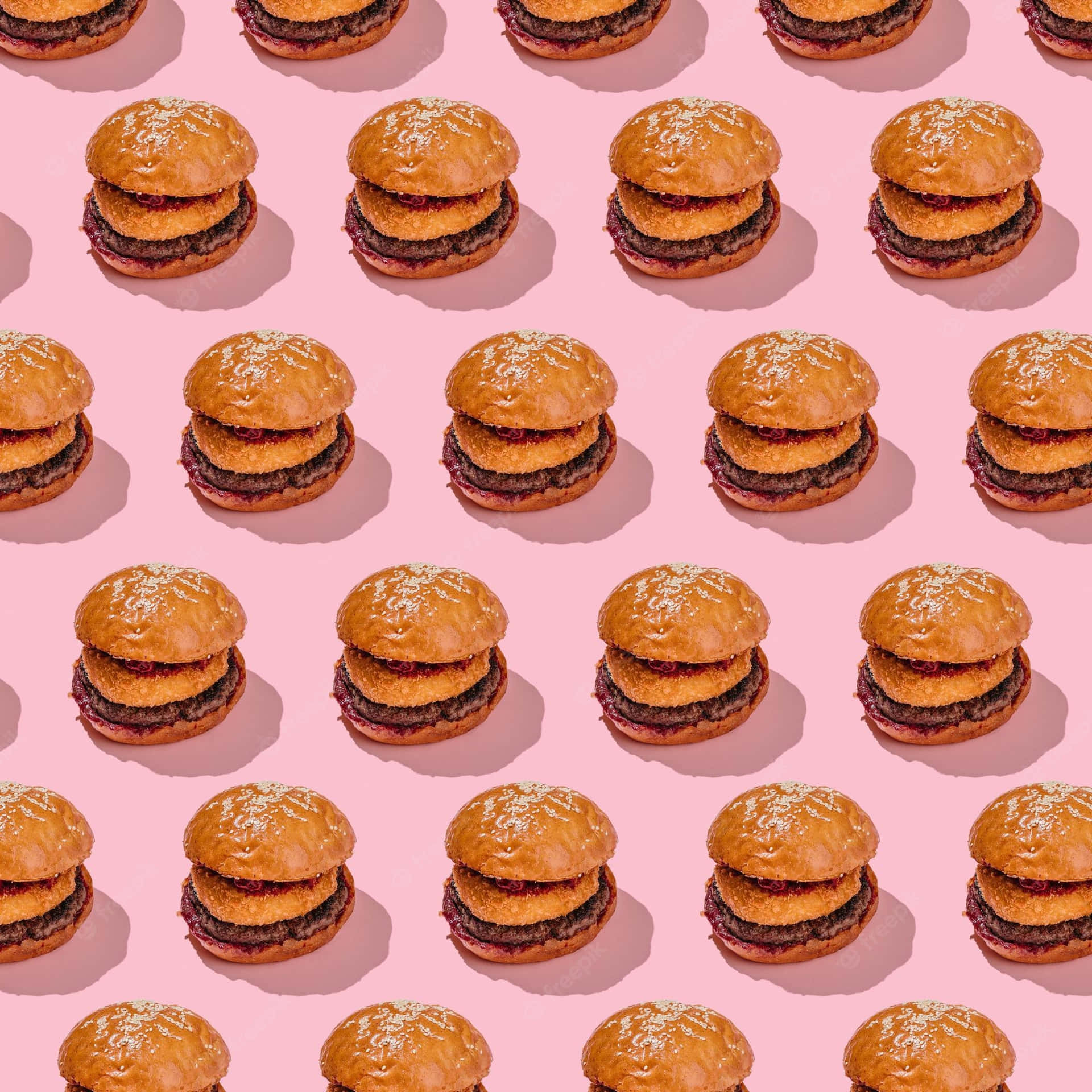 Crusty Burger Patter Design Wallpaper