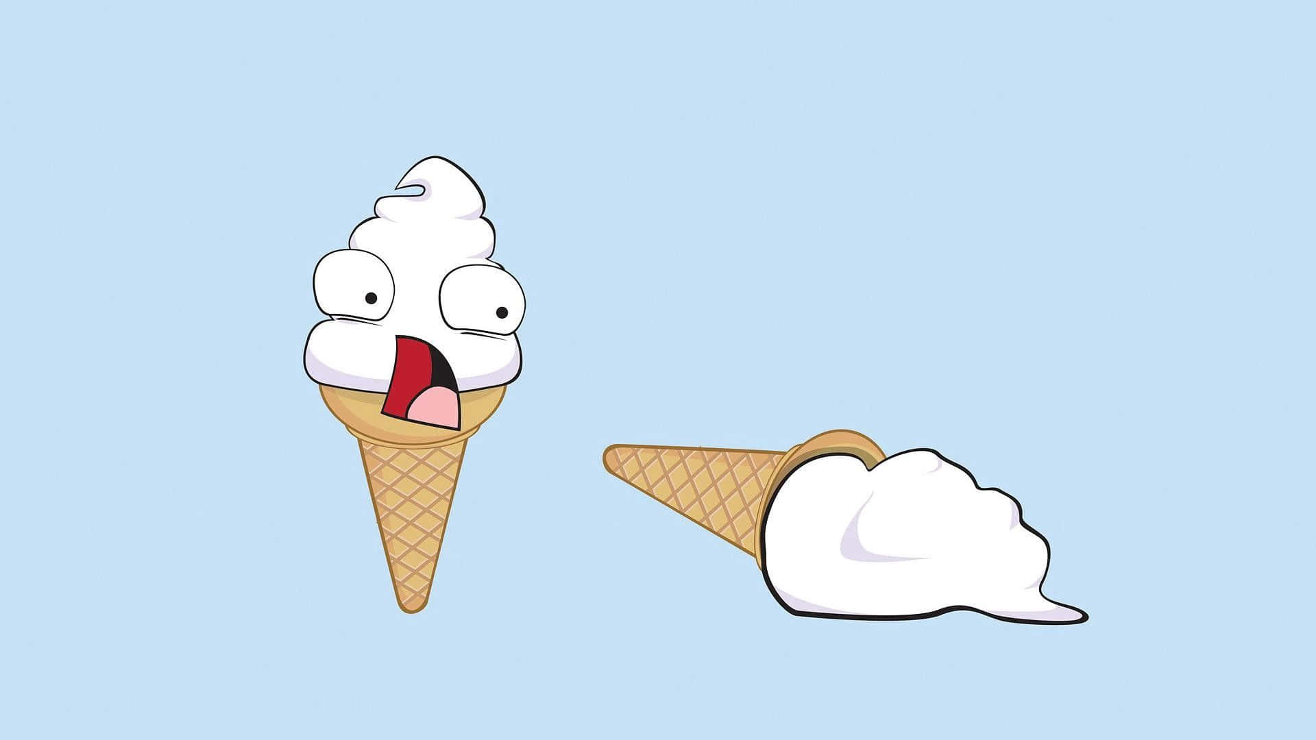 Crusty Ice Cream Cartoon Art Wallpaper