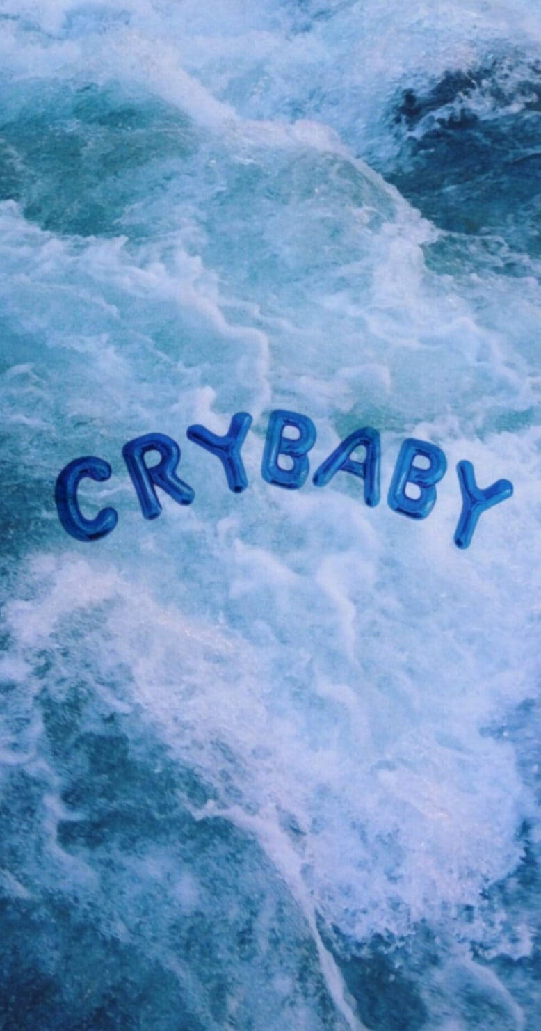 Crybaby Simple Blue Aesthetic Wallpaper