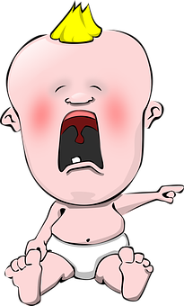 Crying Cartoon Baby Illustration PNG