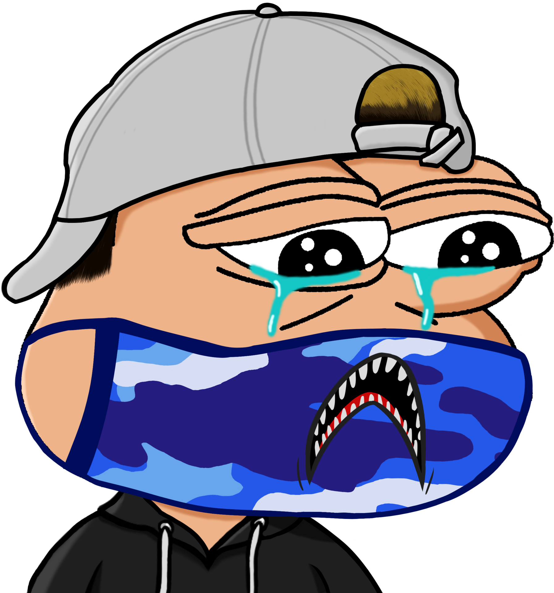 Crying Cartoon Character Emote PNG