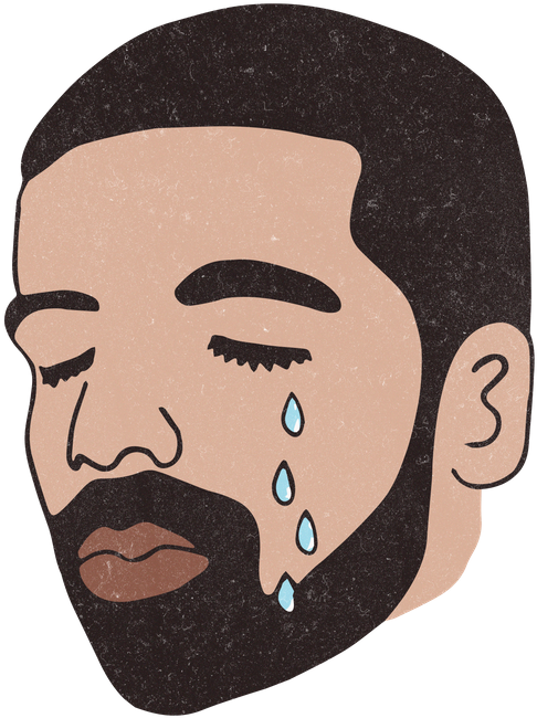Crying Cartoon Portrait PNG