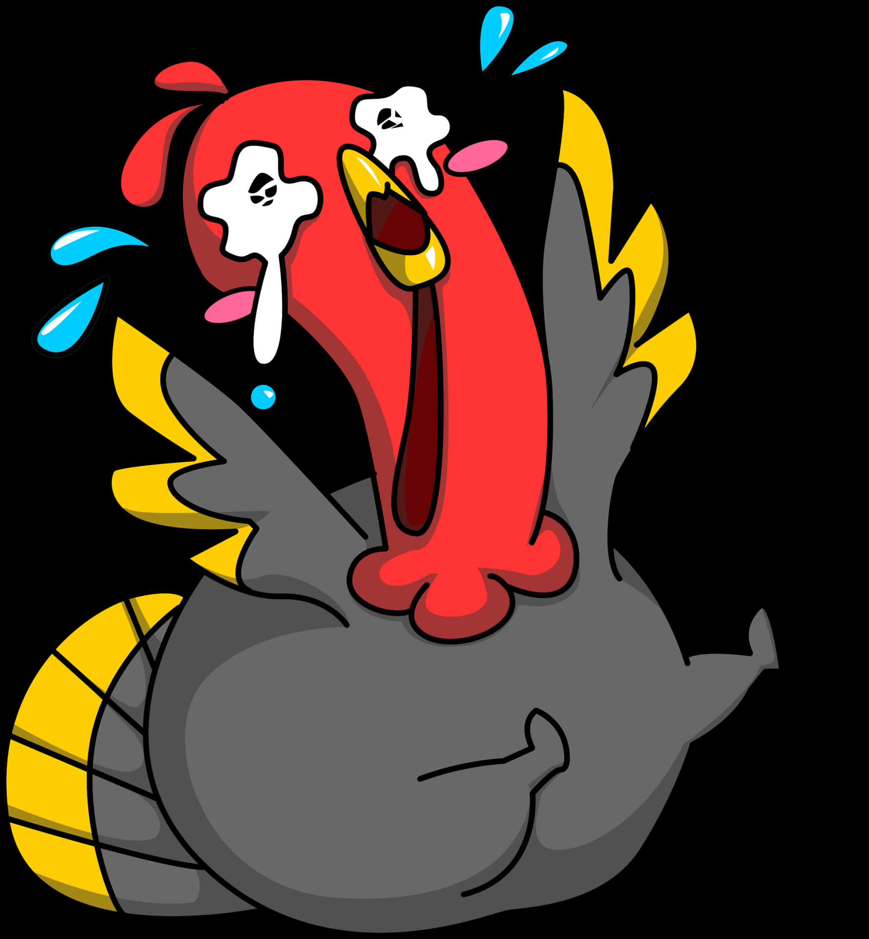 Crying Cartoon Turkey Illustration PNG