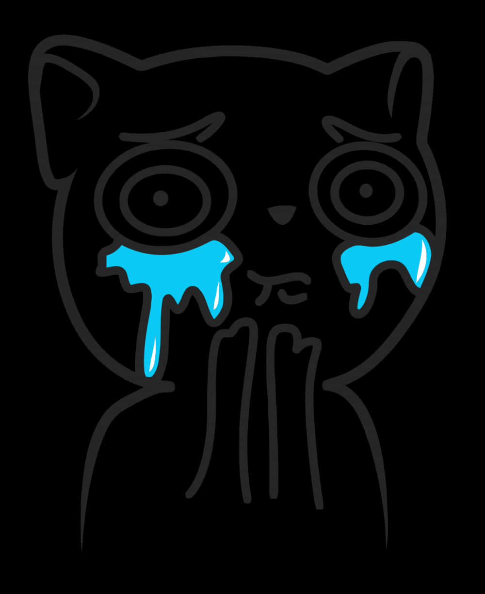 Crying Cat Meme Face Vector PNG