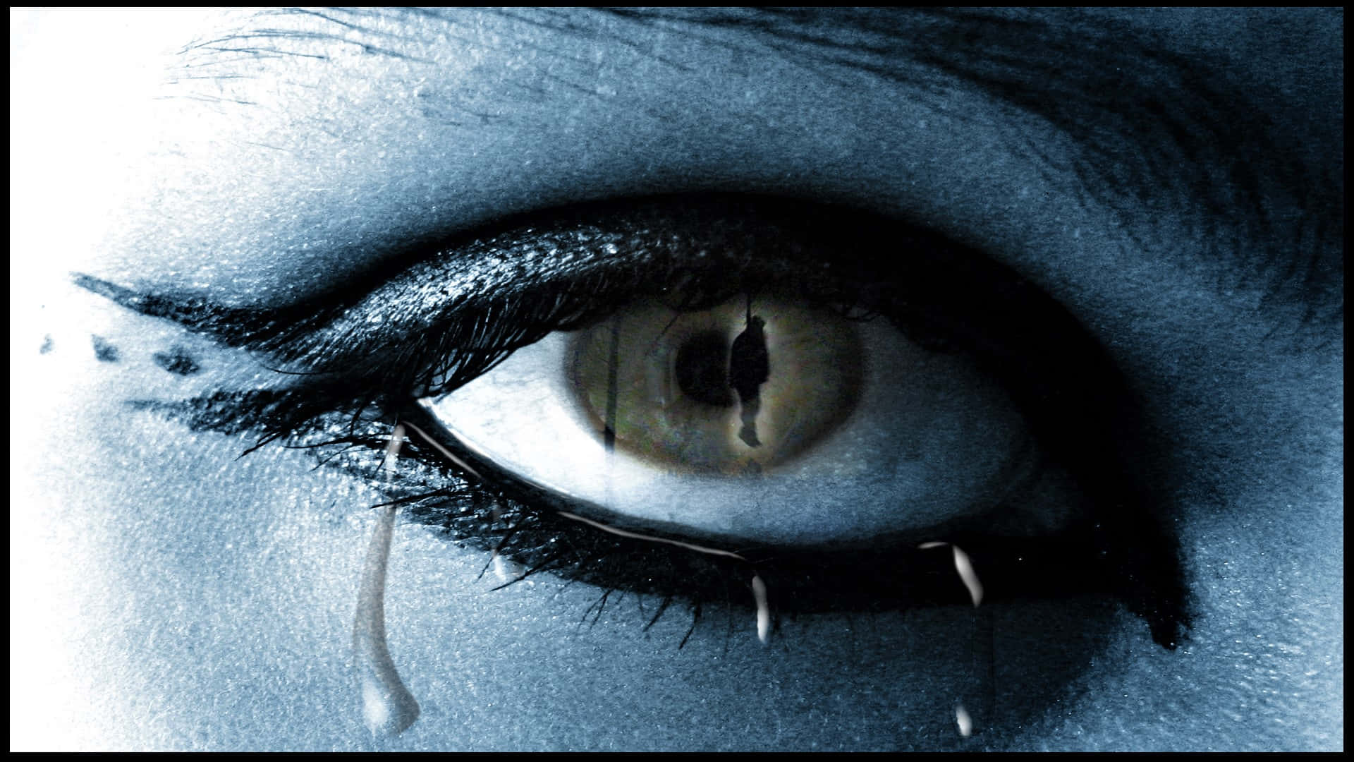 Crying Eye With Man Reflection Close Up Wallpaper