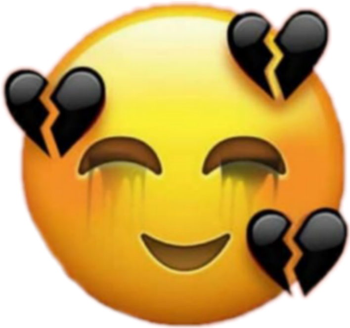 Crying Laughing Emojiwith Broken Hearts PNG