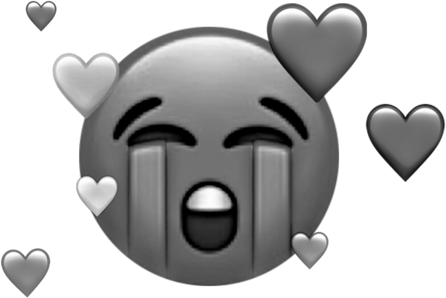 Crying Laughing Emojiwith Hearts PNG