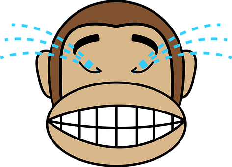 Crying Laughing Monkey Emoji PNG