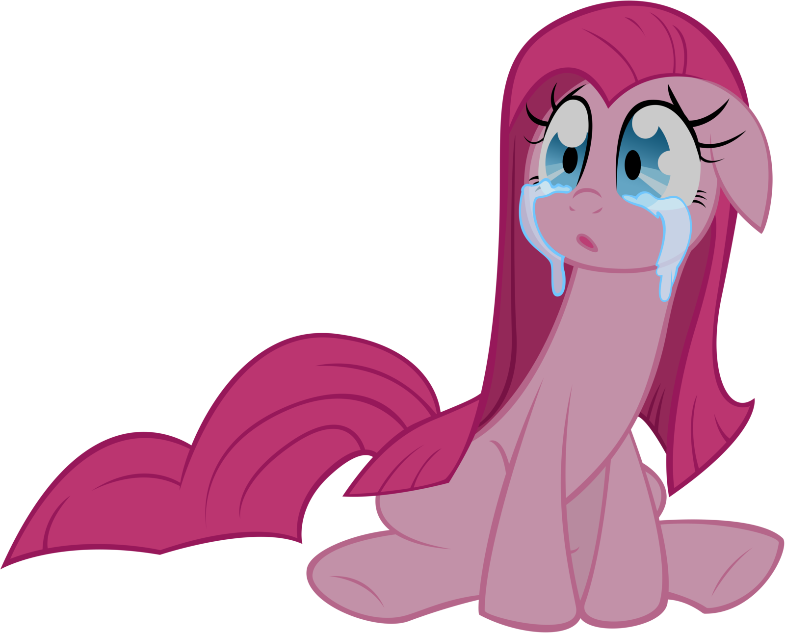 Crying Pink Pony Cartoon PNG