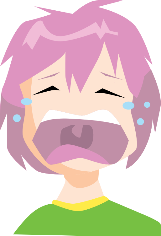 Crying Purple Haired Character PNG