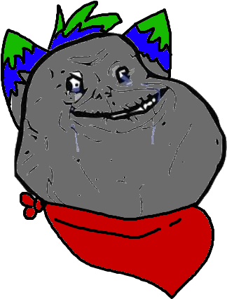 Crying Troll Face Cartoon Meme PNG