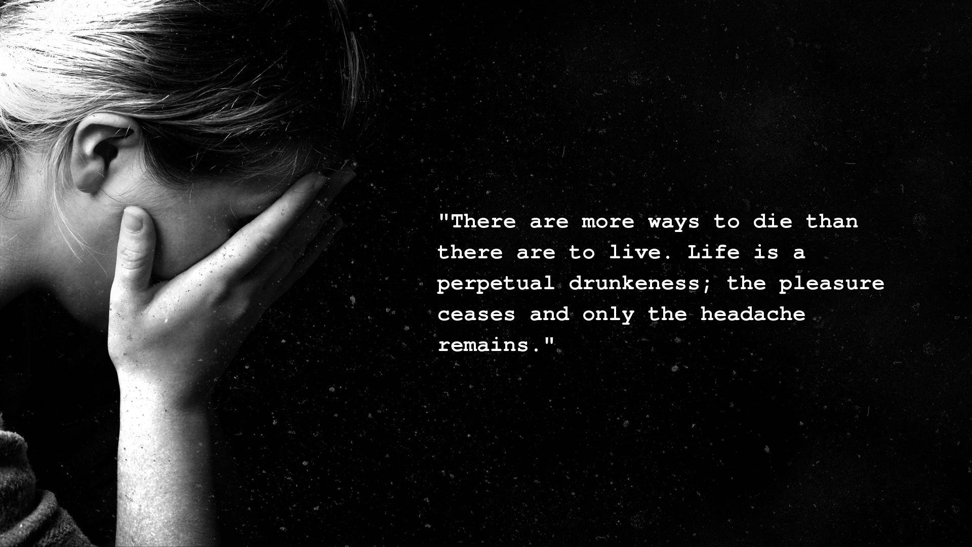 Crying Woman With Depressing Quote Wallpaper