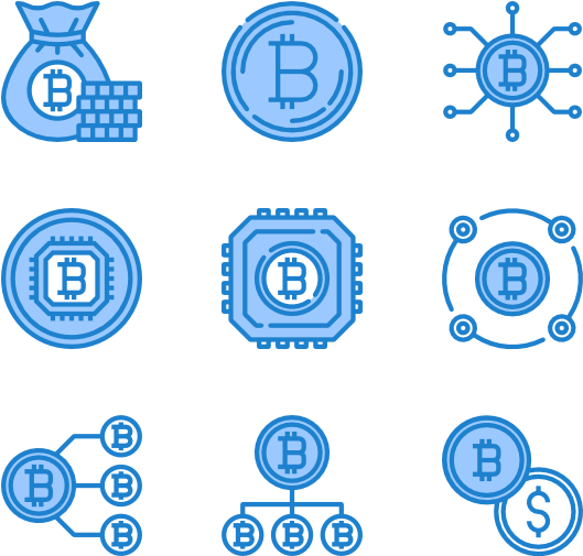 Cryptocurrency Concept Icons Set PNG