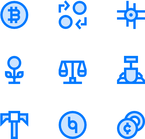 Cryptocurrency Concept Icons Set PNG