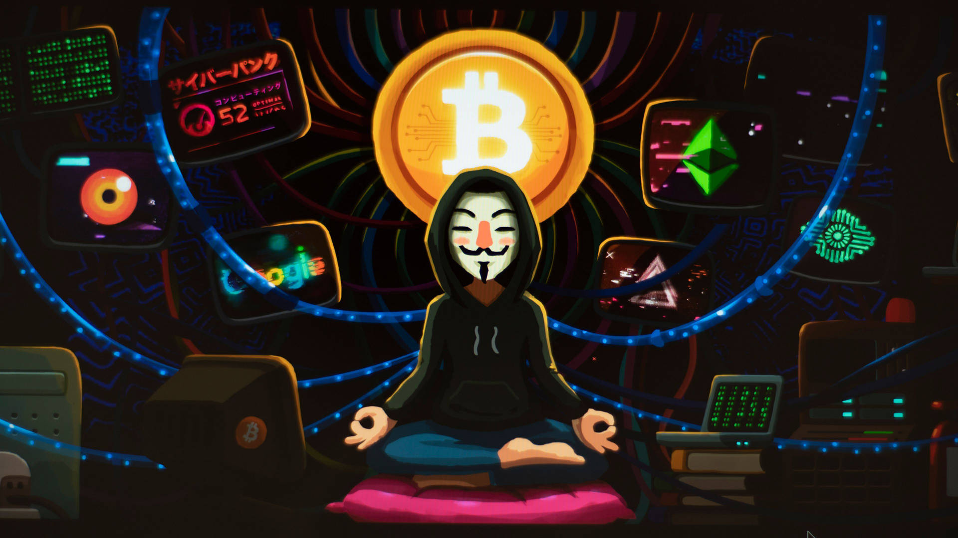 Cryptocurrency Digital Art Background