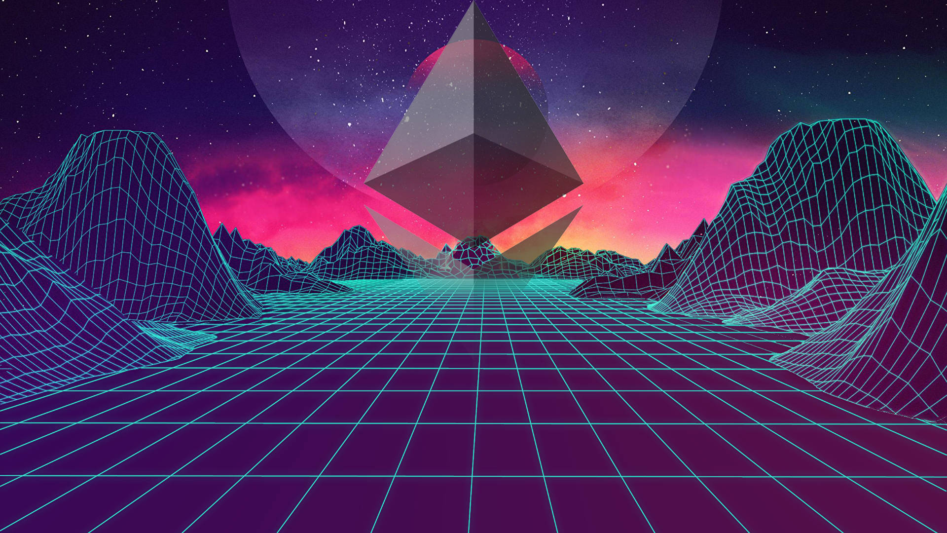 Cryptocurrency Ethereum Art Background