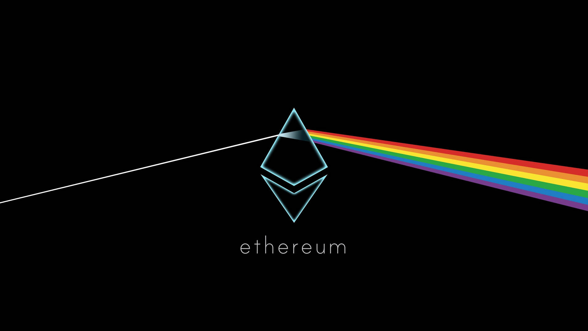 Cryptocurrency Ethereum Rainbow Background