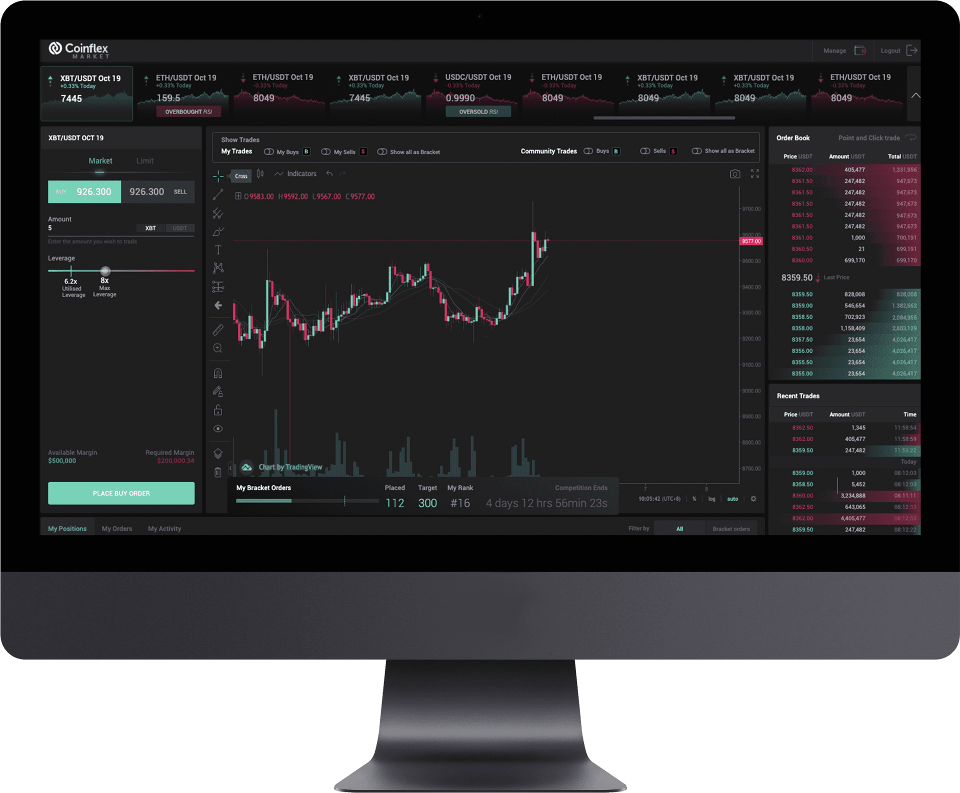 Cryptocurrency Trading Platform Interface PNG