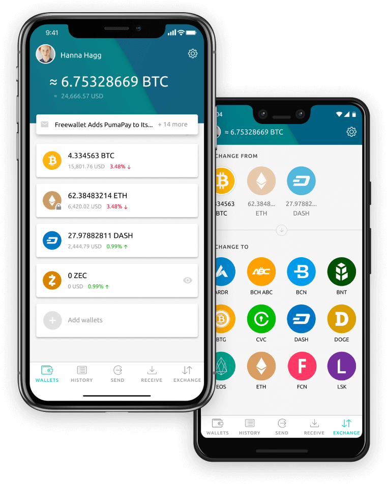 Cryptocurrency Wallet App Screenshots PNG