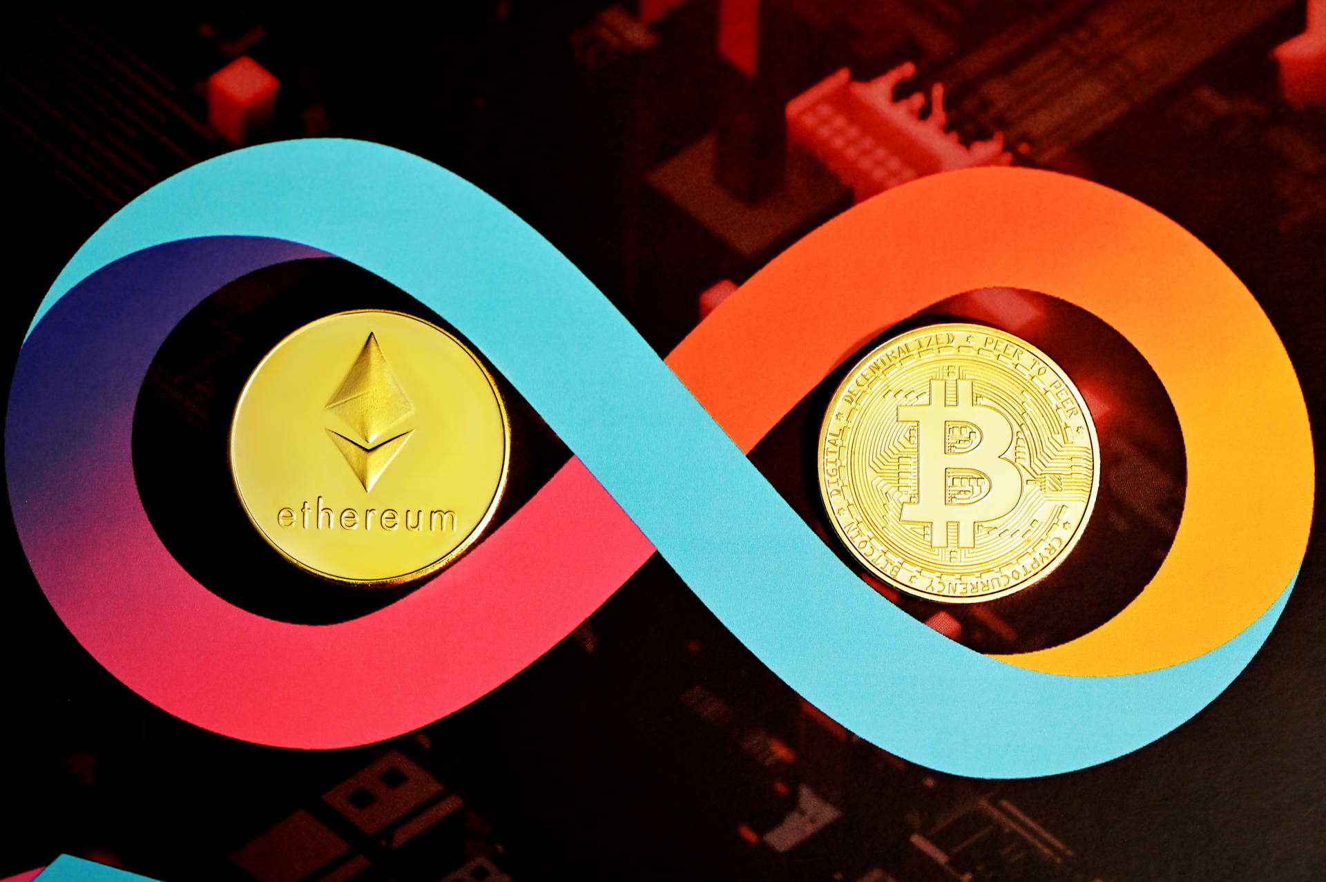 Cryptocurrency With Infinity Sign Picture