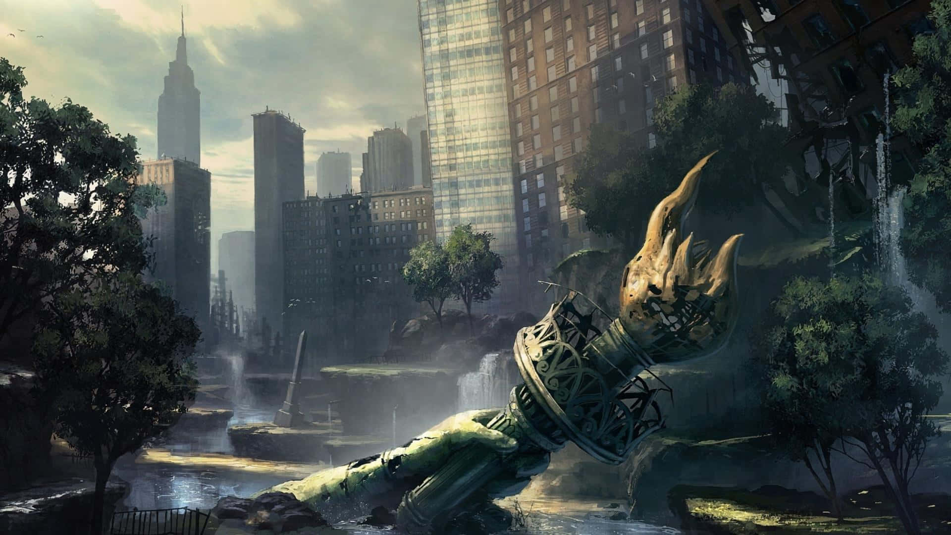 "A view of an exotic city in the hit game Crysis 3". Wallpaper