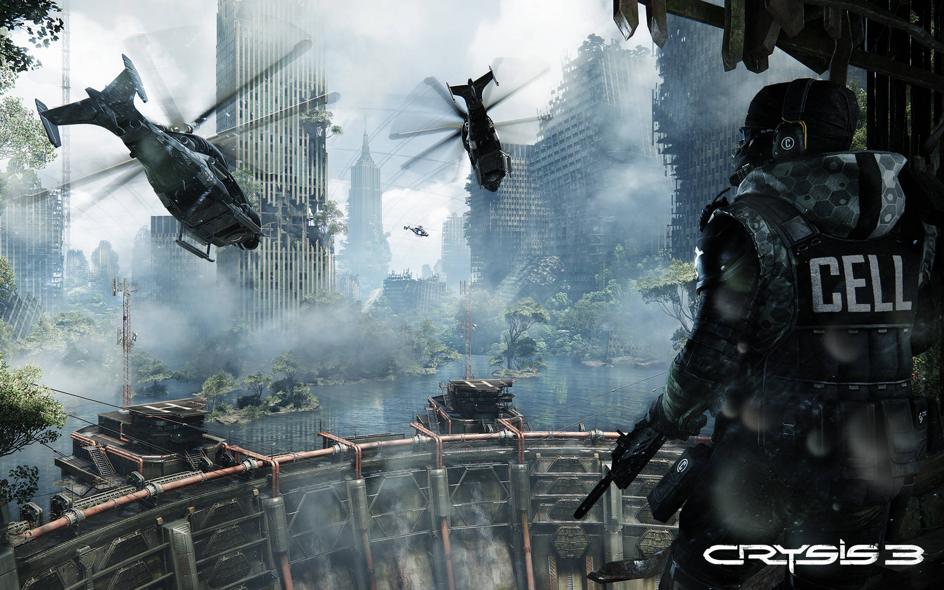 Crysis 3 Observing Helicopters Wallpaper