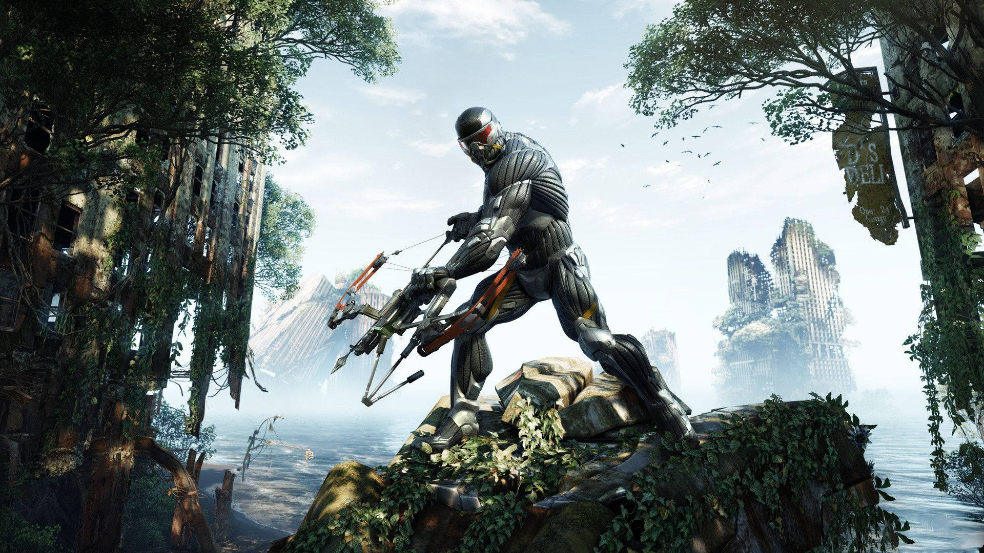 Crysis3 Prophet Auf Fels Wallpaper