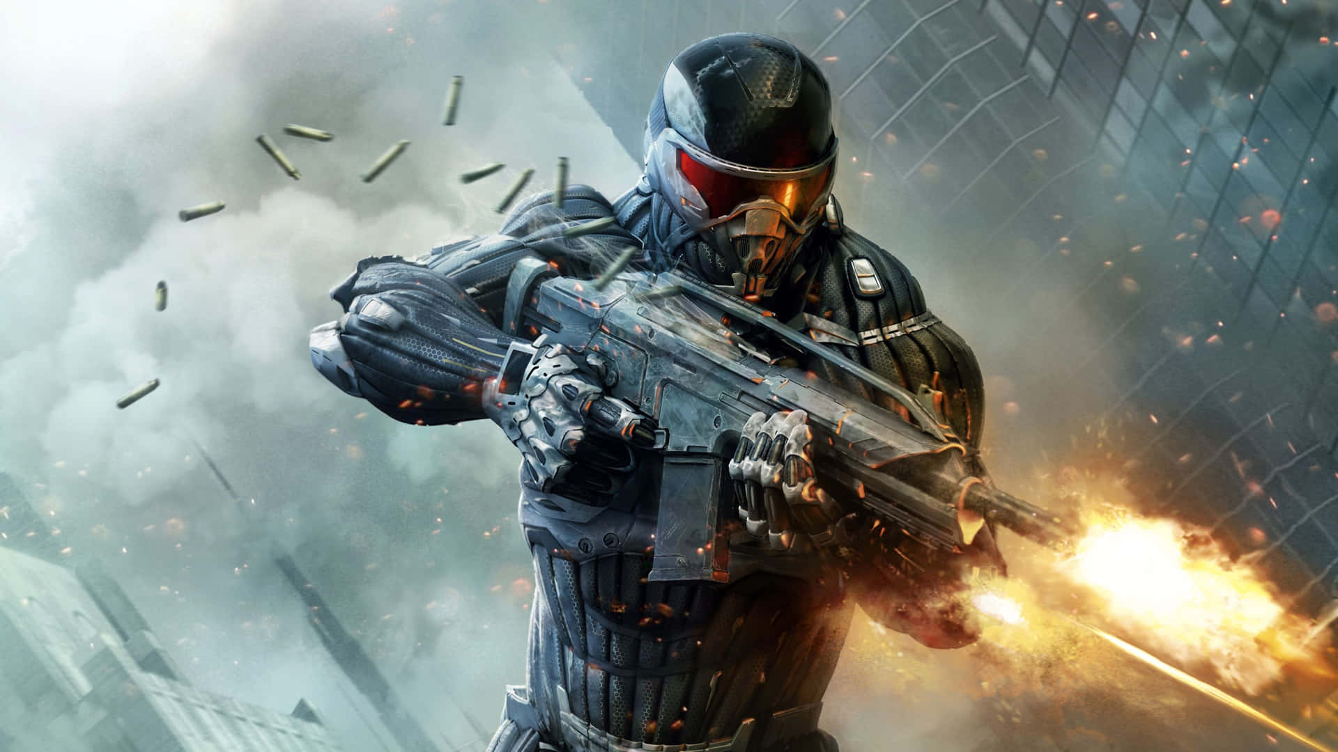 Crysis,soldado Disparando Arma En 4k. Fondo de pantalla