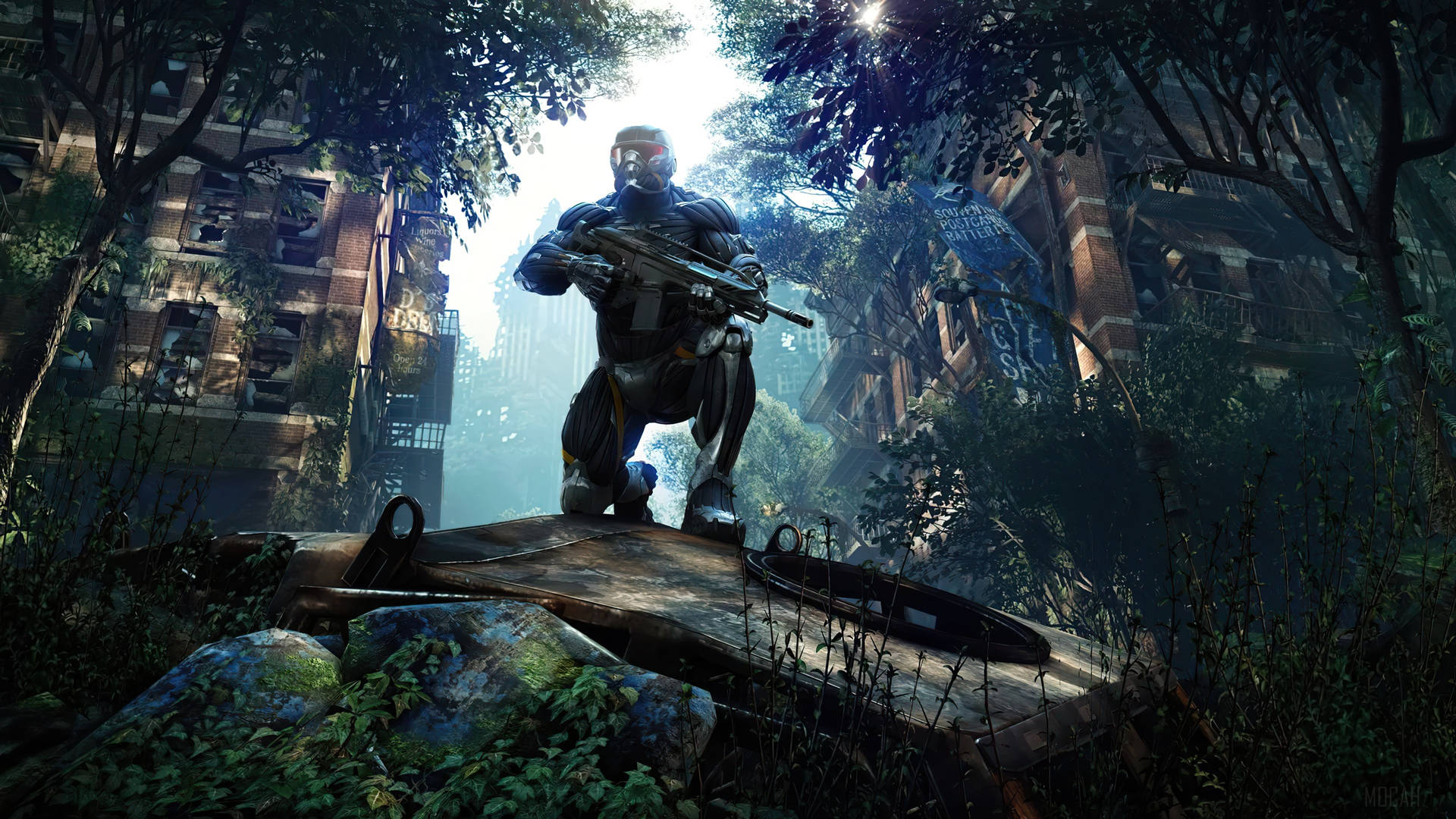 'Unlock new abilities in Crysis Remastered'. Wallpaper