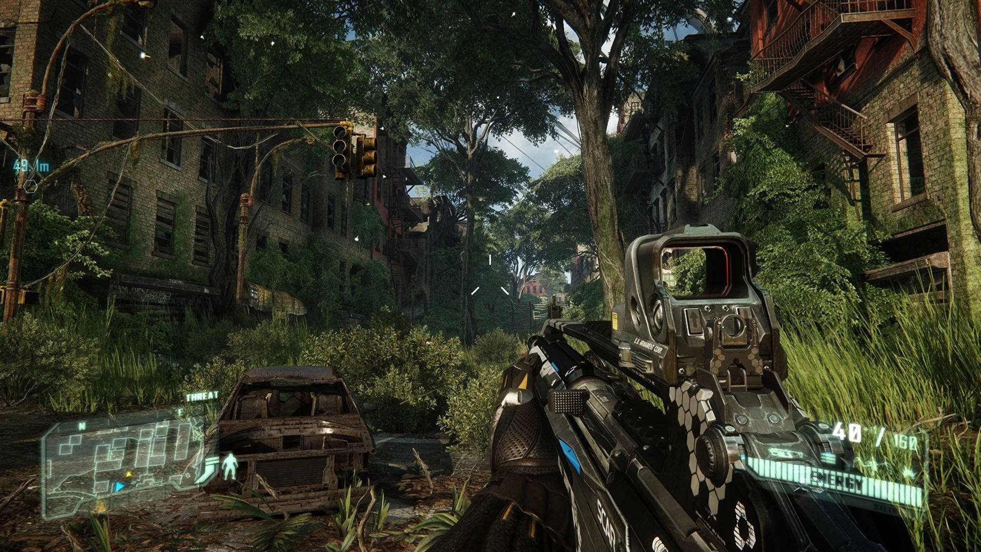 Player Exploring Abandoned City Crysis Remastered Wallpaper