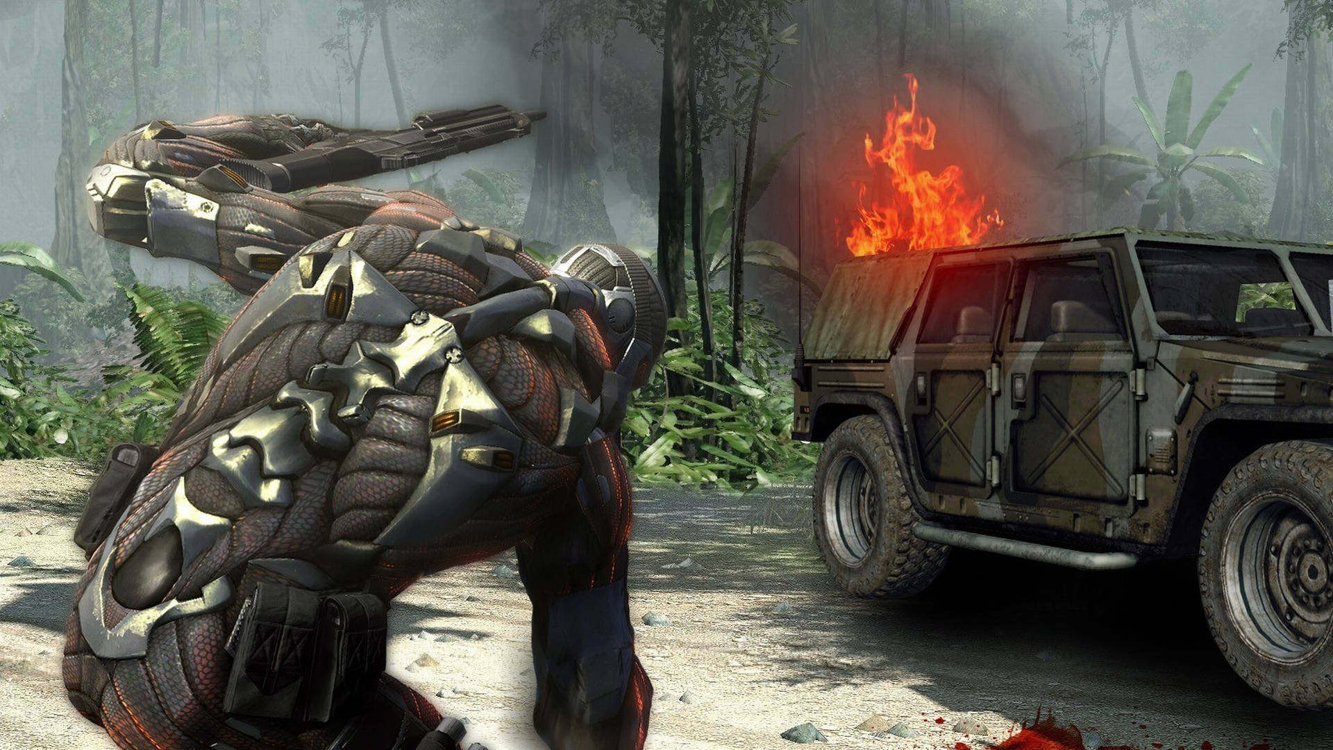 Crysis Warhead Flaming Vehicle Wallpaper
