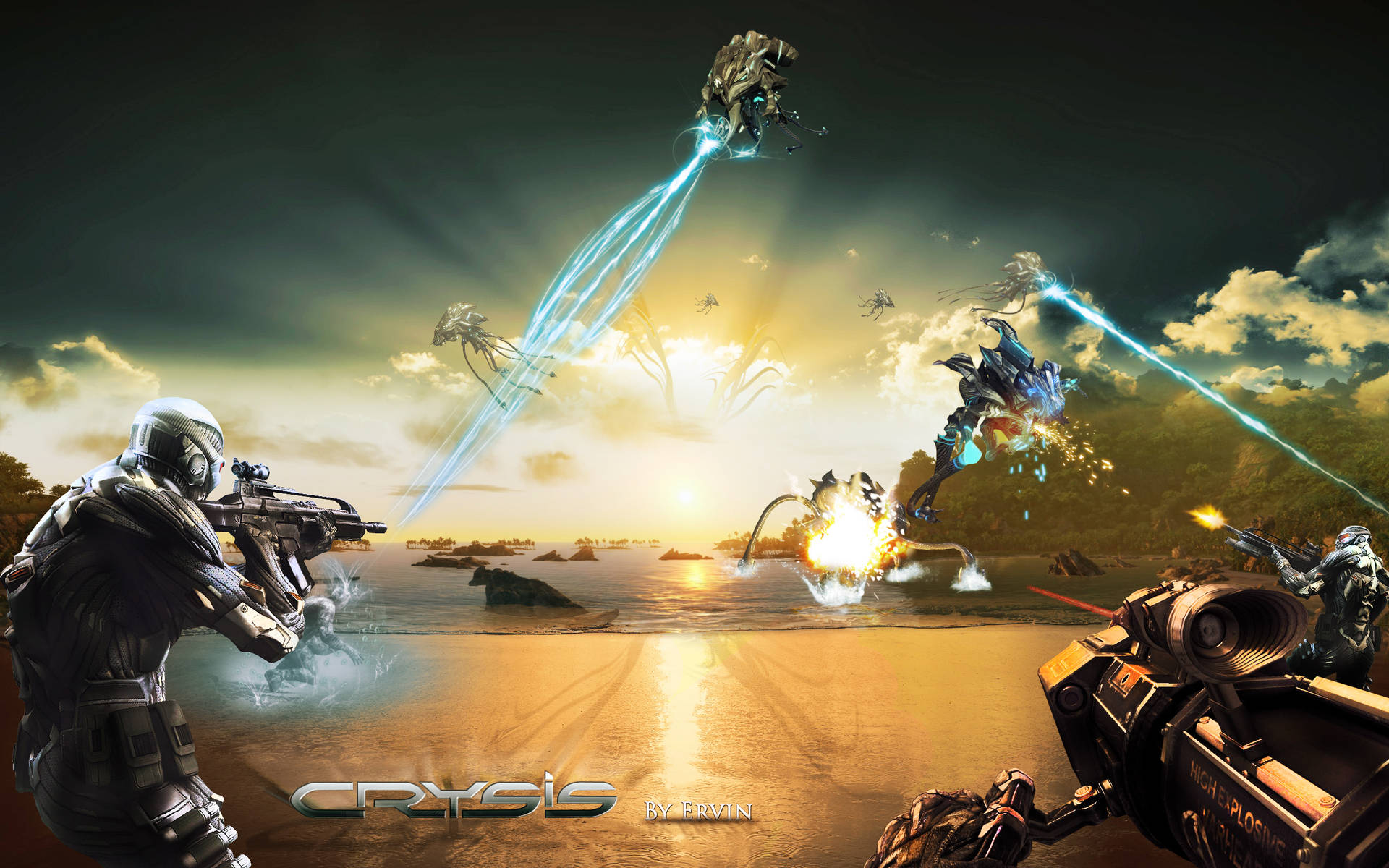 Crysis Warhead Flyvende Skabninger Tapet Wallpaper