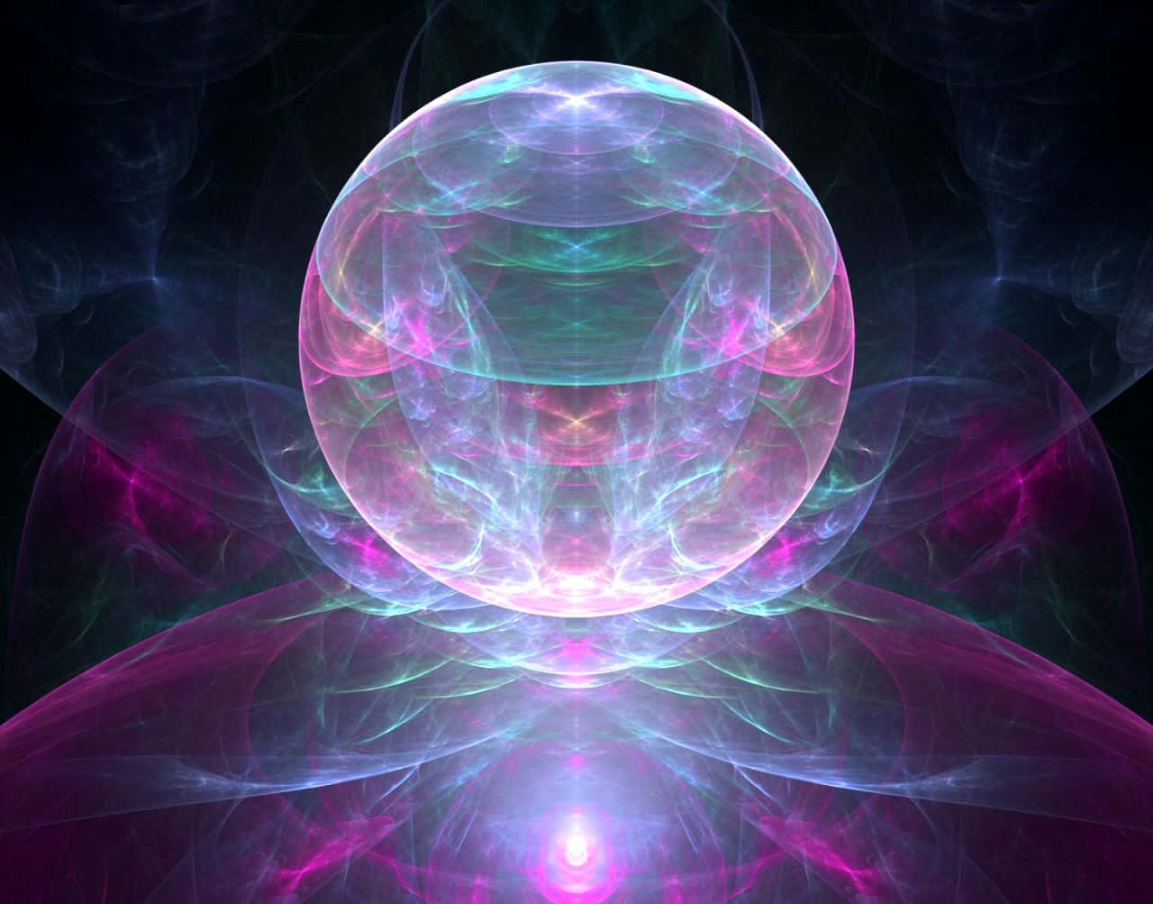 Mystic Crystal Ball on Dark Background Wallpaper