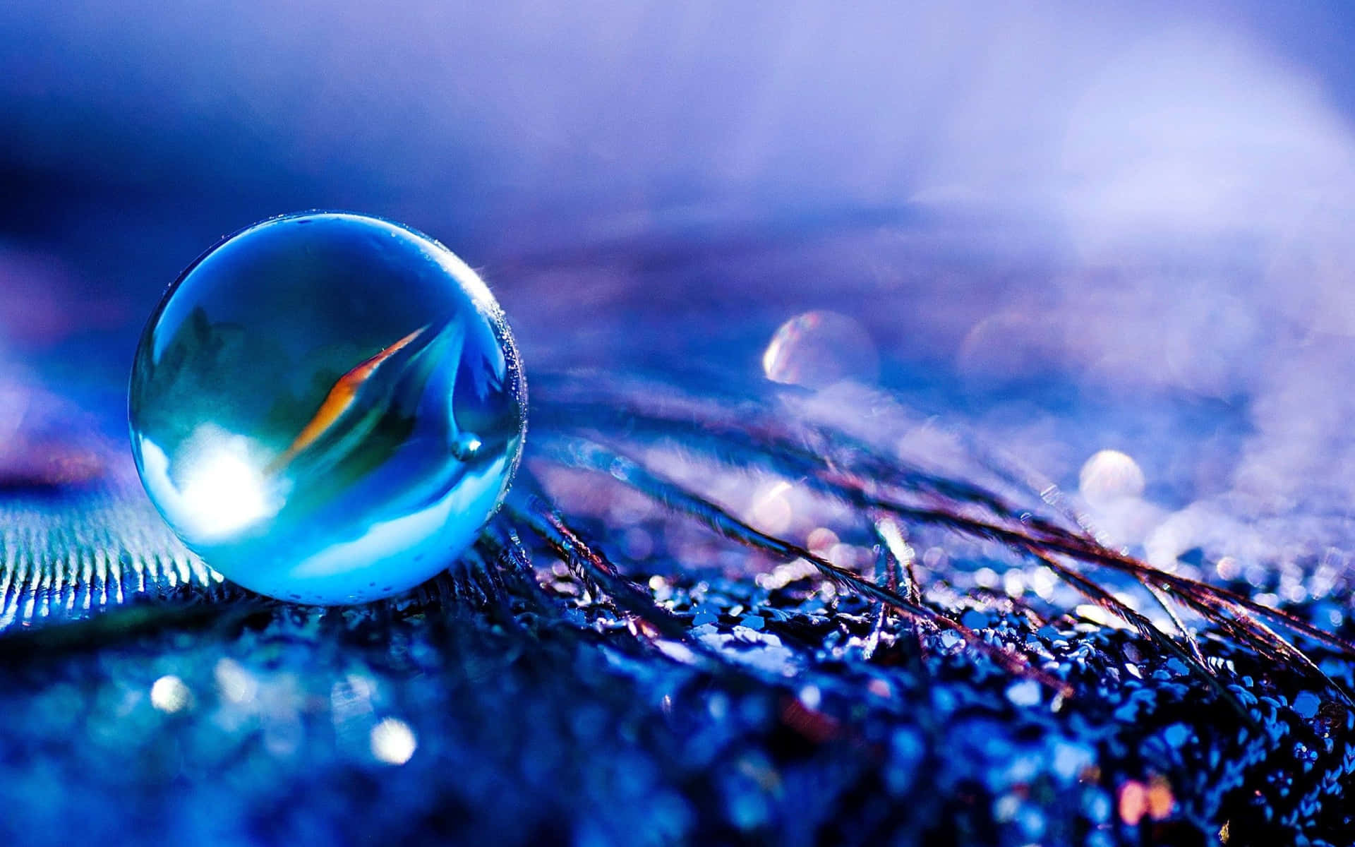 Mystical Crystal Ball on a Wooden Table Wallpaper