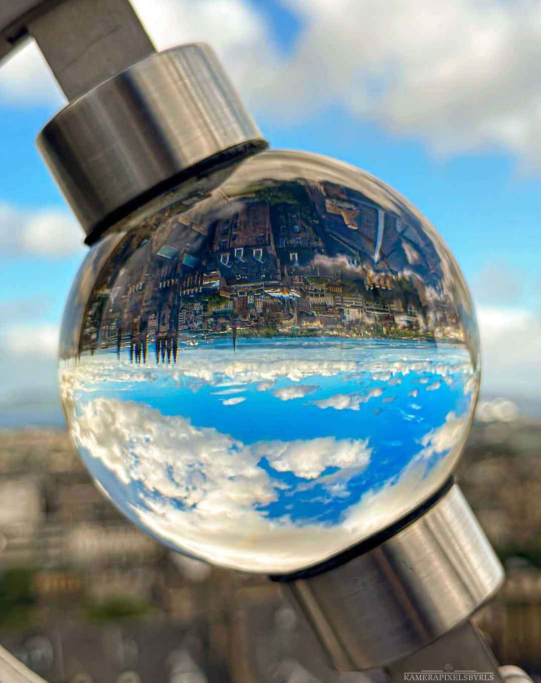 Crystal Ball Cityscape Reflection Wallpaper