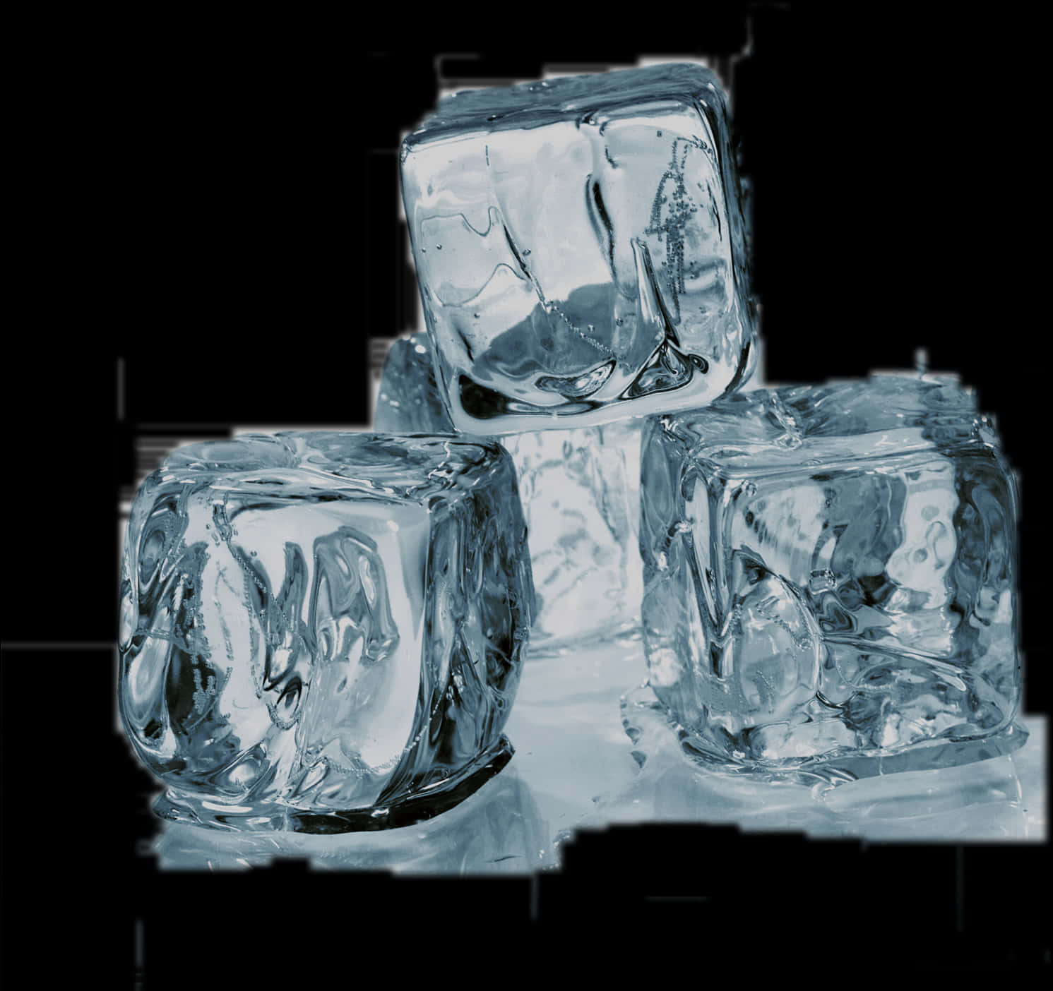 Crystal Clear Ice Cubes PNG