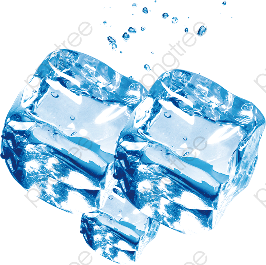 Crystal Clear Ice Cubes Floating PNG