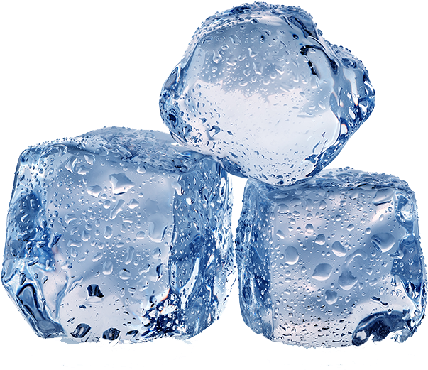 Crystal Clear Ice Cubes Water Droplets PNG